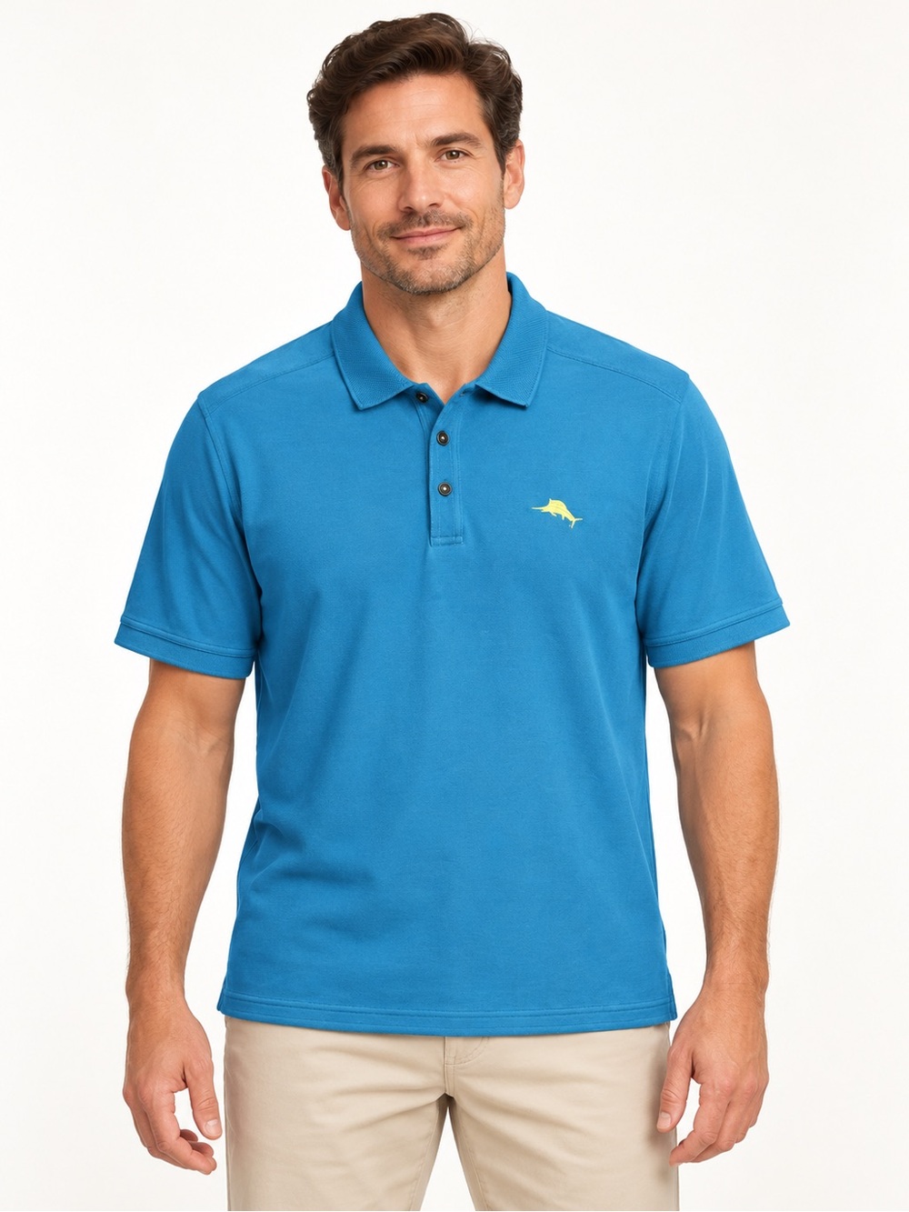 Tommy Bahama Men's Emfielder IslandZone Polo Blue Size Medium EUC Marlin